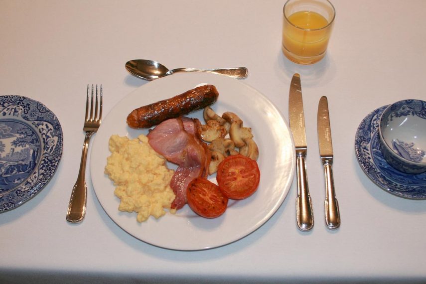 Full English breakfast at West Acre House