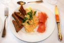 Scrambled egg + smoked salmon at West Acre House